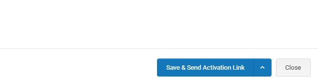 Current Save and Send Activation Link button in the new-user panel